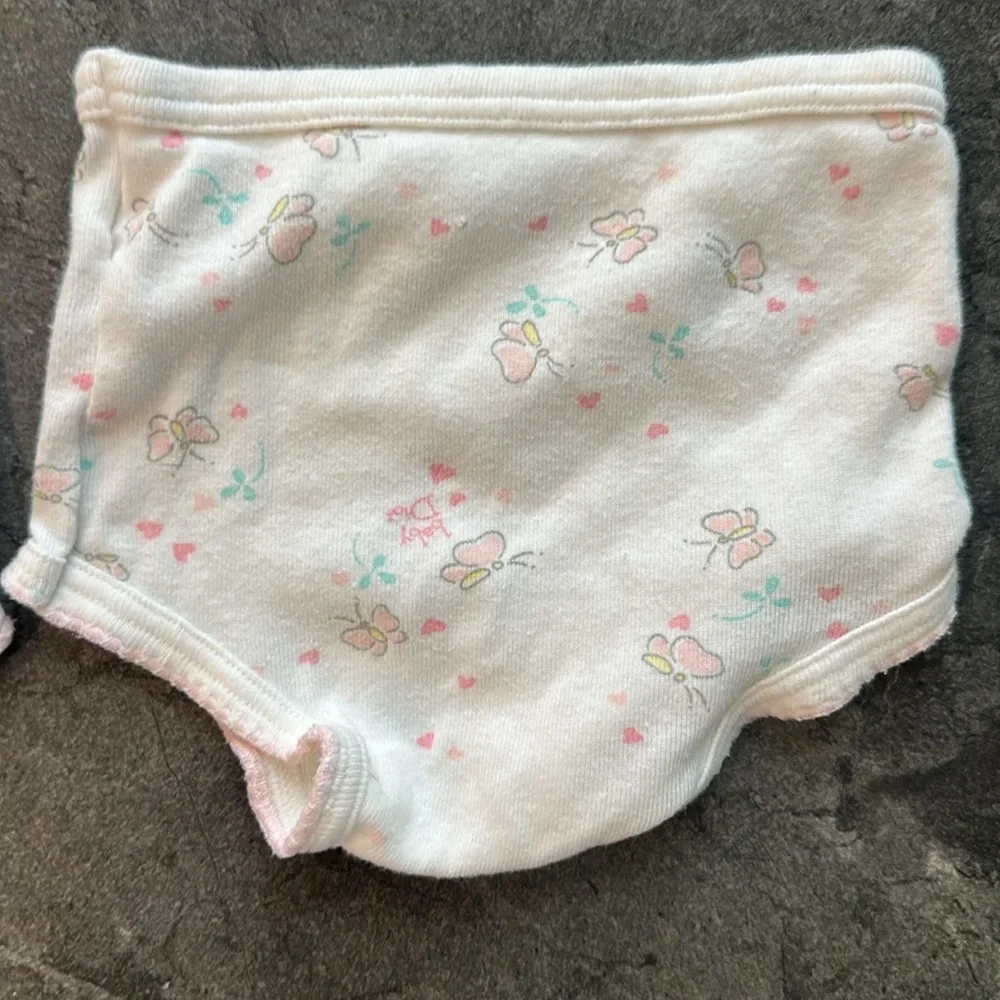Vintage 90s Baby Dior White and Pink Patterned Underwear